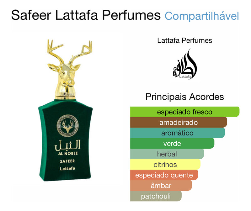 Perfume Árabe Al Nobre Safeer Lattafa  Edp 100ml Original Com Selo